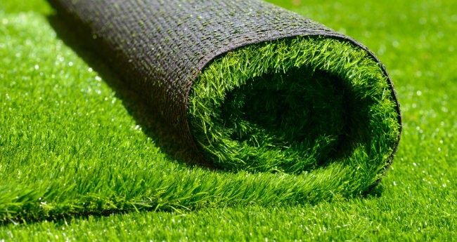 artificial rolled green grass